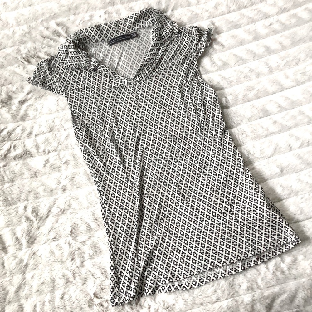 Zara geometric dot print collared blouse‎
